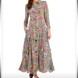 Floral printed, button-down, maxi dress